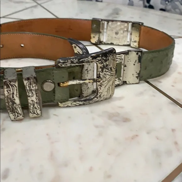 Ostrich cowboy boots and belt